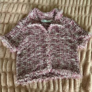 Zara Pink and White Top